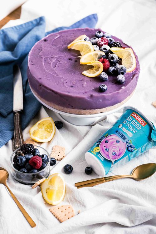 Vegán áfonyás cheesecake